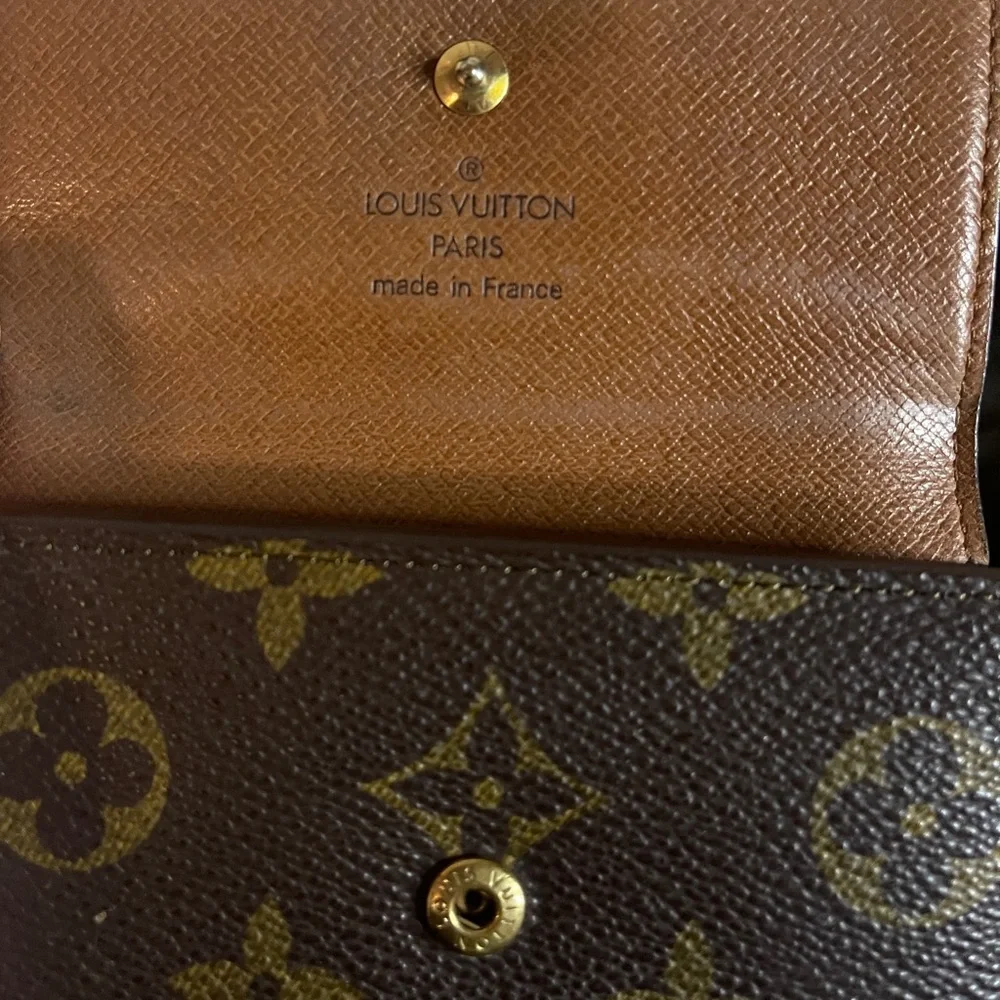Louis Vuitton Monogram Canvas Compact Wallet in Brown and Gold